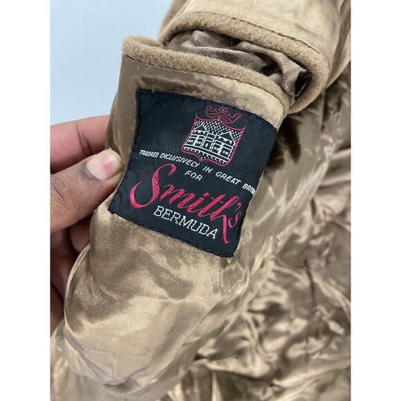 Smiths Bermuda Cashmere Coat Men SZ 44 S Vintage 1970s Made in England Tan Gent - Picture 8 of 10